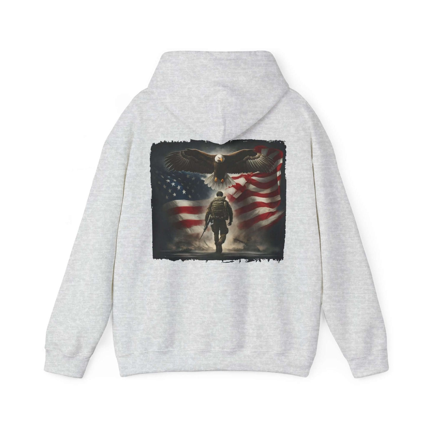 Patriotic Eagle & Soldier Hoodie – Veterans, Military Families, and Americans Patriotic Apparel, Brand63