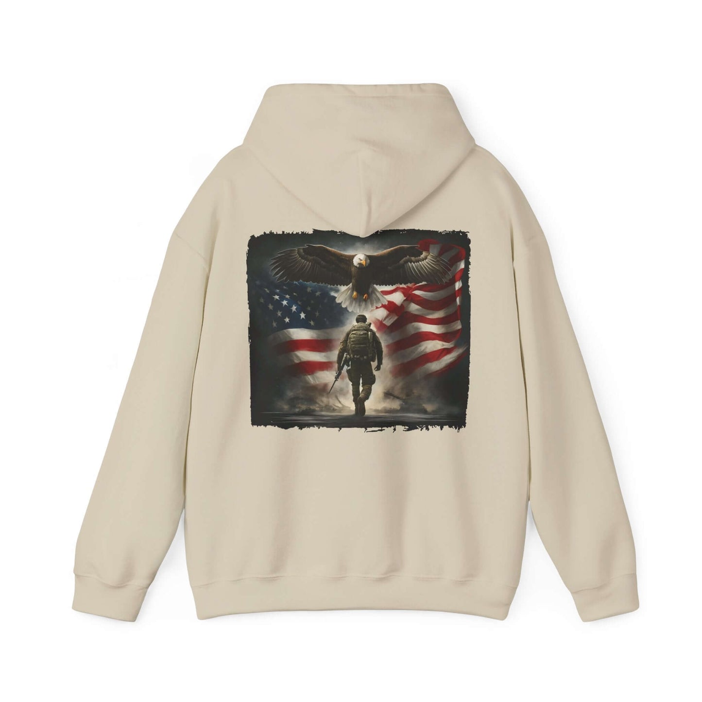 Patriotic Eagle & Soldier Hoodie – Veterans, Military Families, and Americans Patriotic Apparel, Brand63