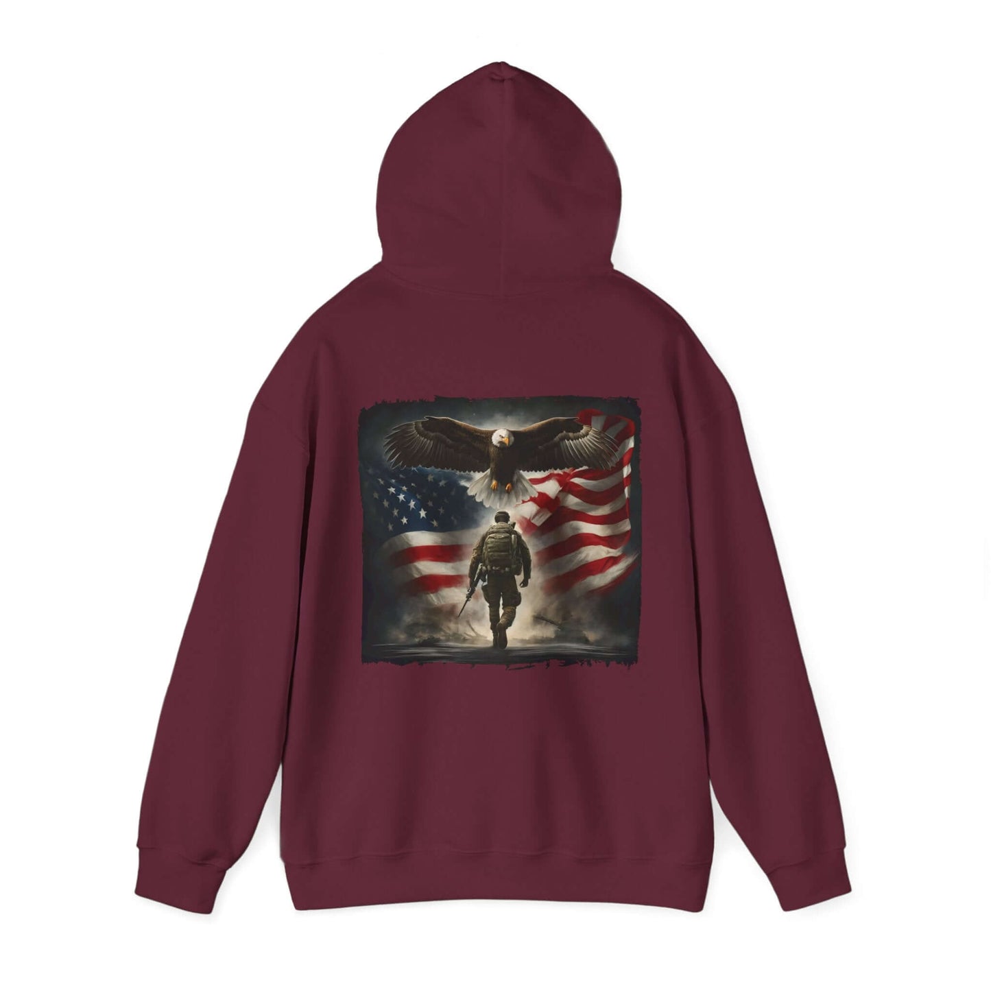 Patriotic Eagle & Soldier Hoodie – Veterans, Military Families, and Americans Patriotic Apparel, Brand63
