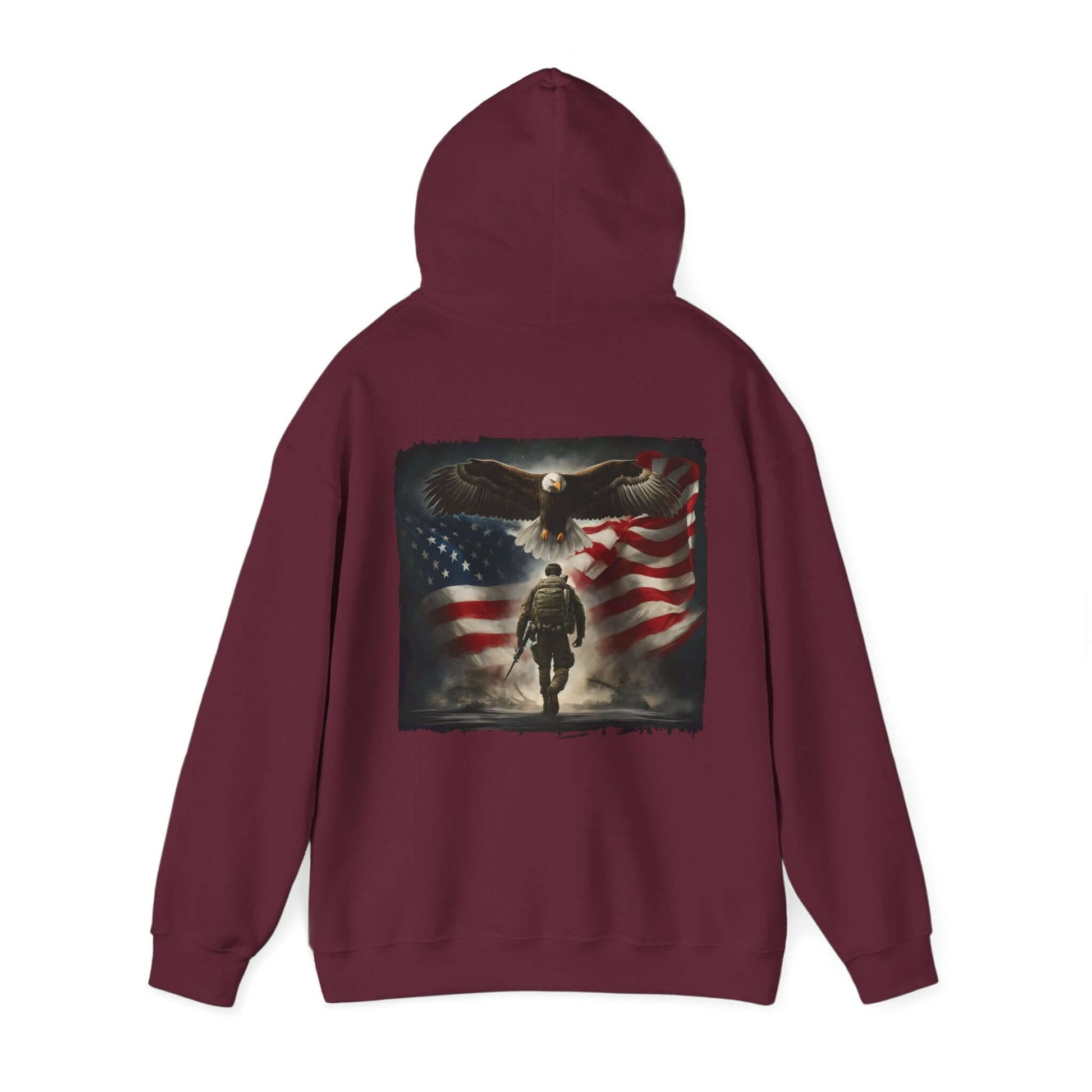 Patriotic Eagle & Soldier Hoodie – Veterans, Military Families, and Americans Patriotic Apparel, Brand63