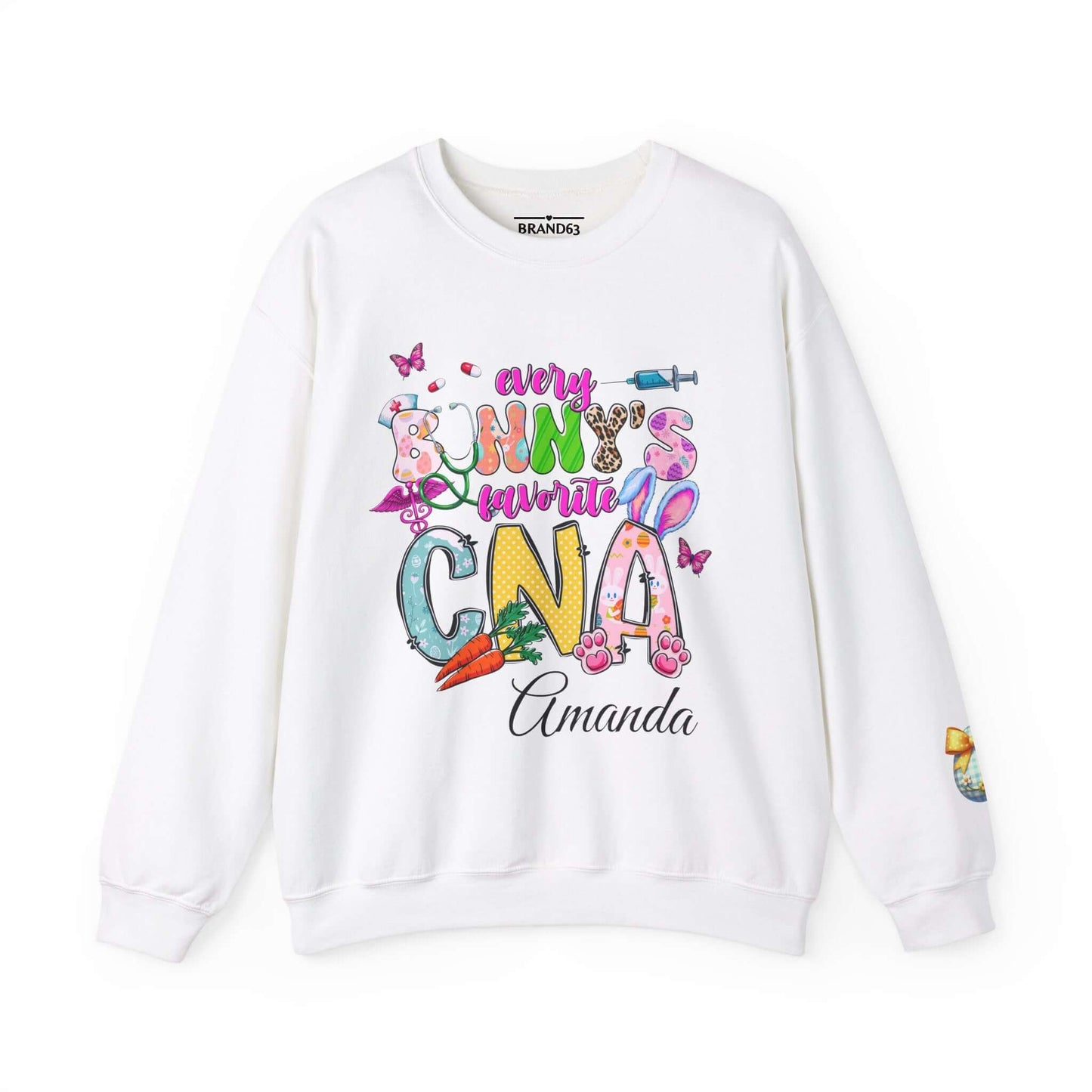Personalized CNA Easter Bunny Sweatshirt, Brand63