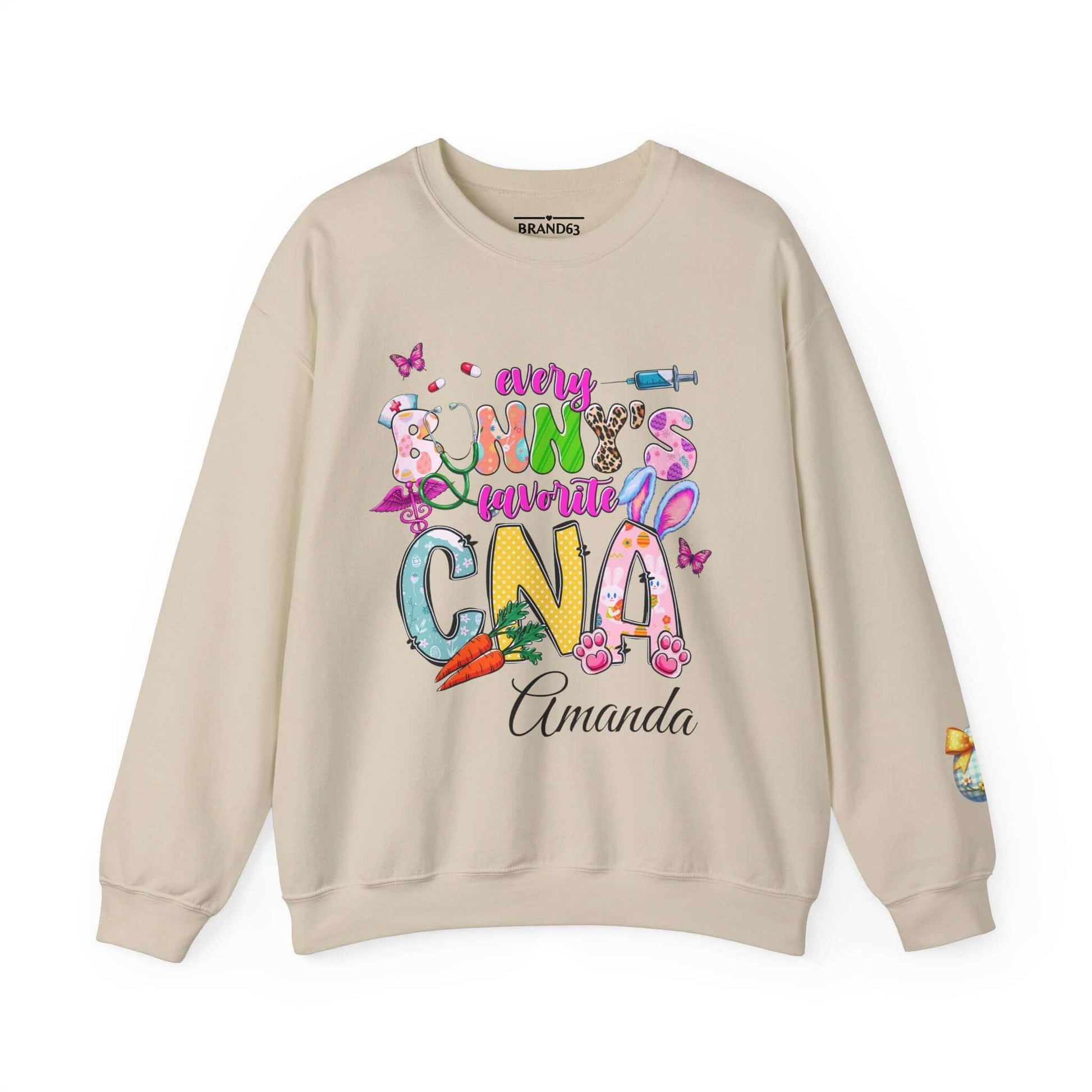 Personalized CNA Easter Bunny Sweatshirt, Brand63