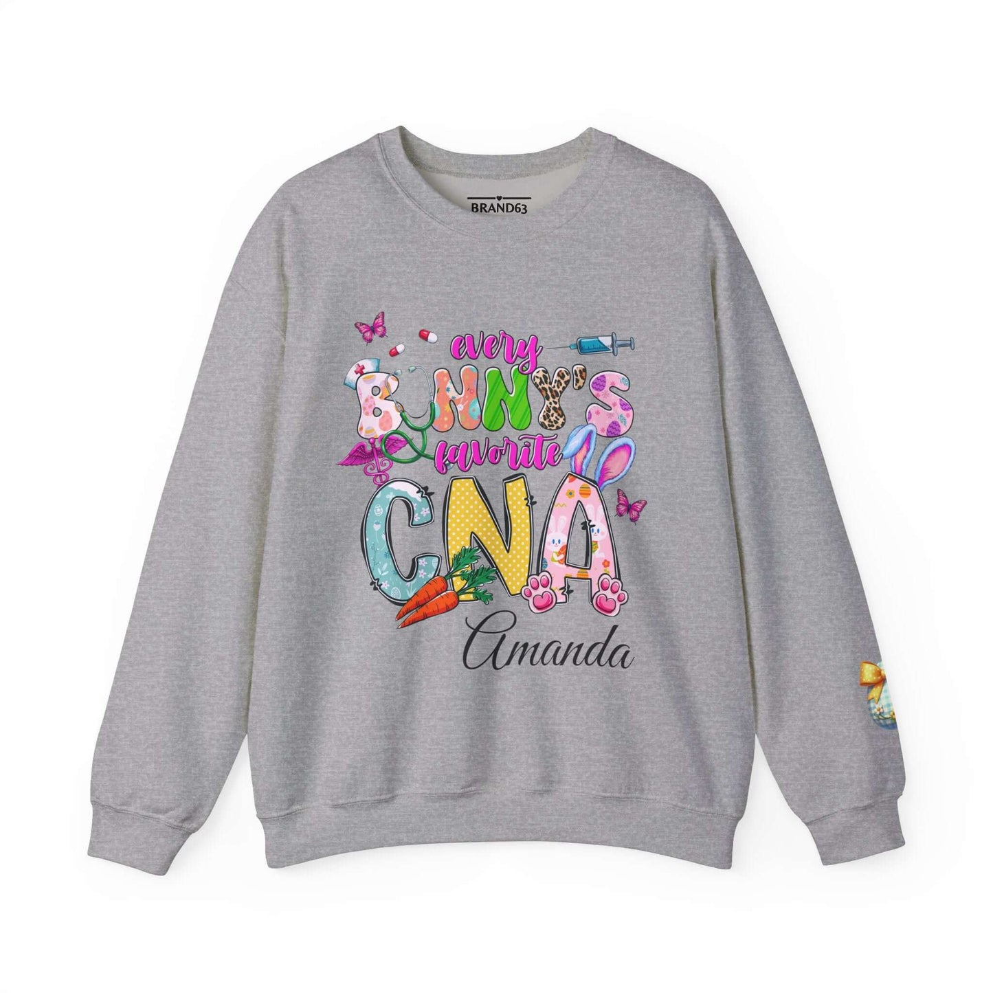 Personalized CNA Easter Bunny Sweatshirt, Brand63