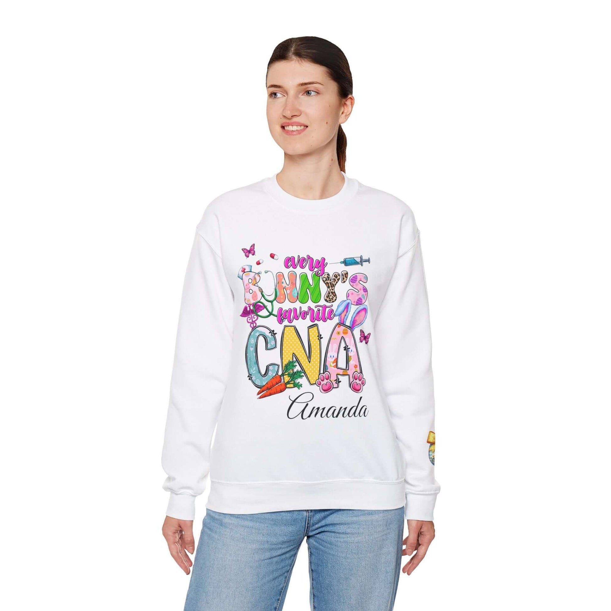 Personalized CNA Easter Bunny Sweatshirt, Brand63