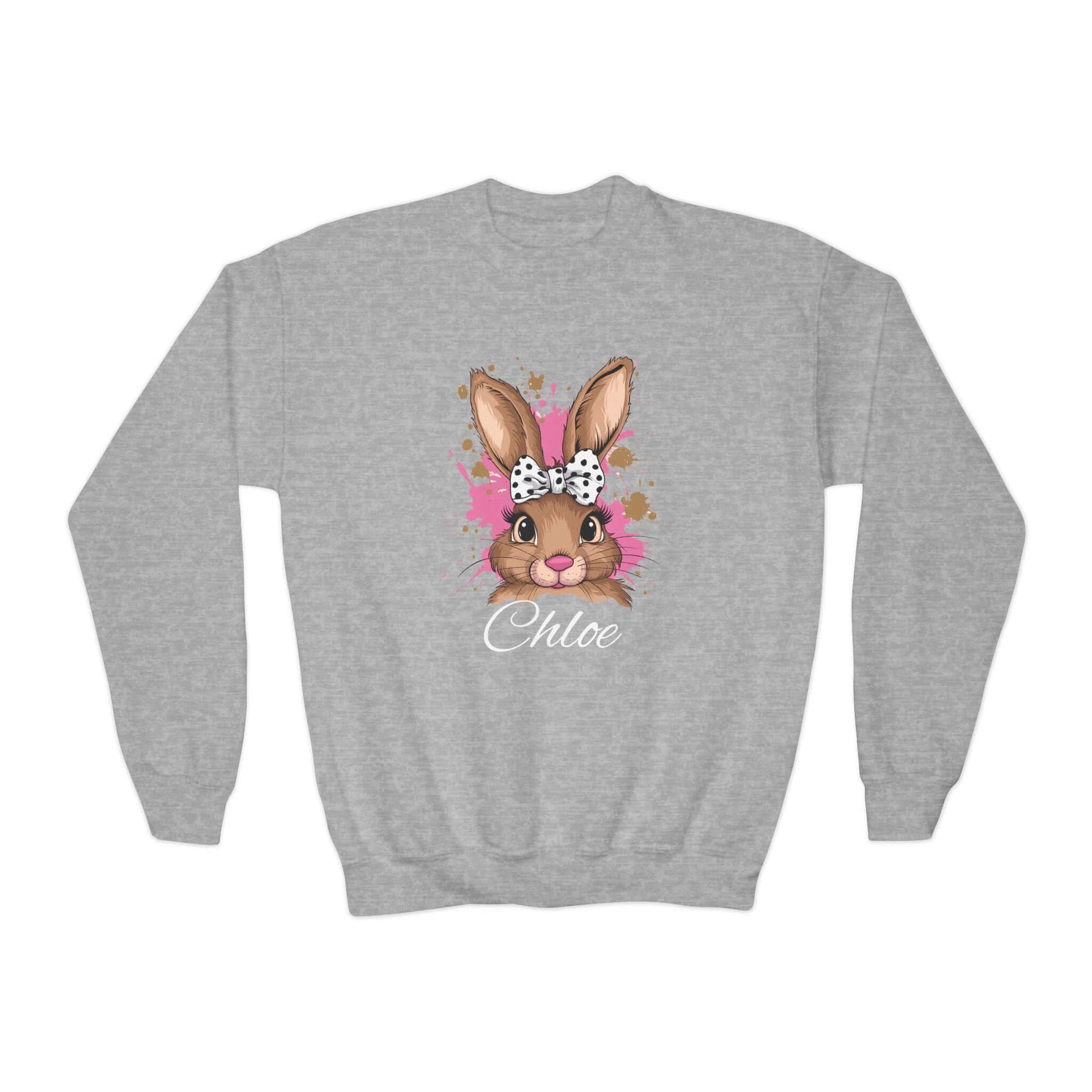 Personalized Easter Bunny Youth Crewneck Sweatshirt, Brand63