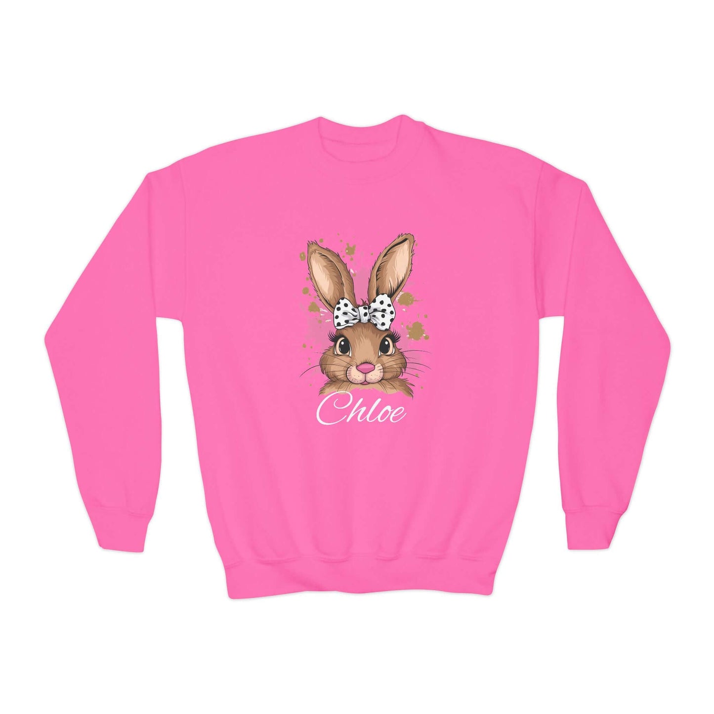 Personalized Easter Bunny Youth Crewneck Sweatshirt, Brand63