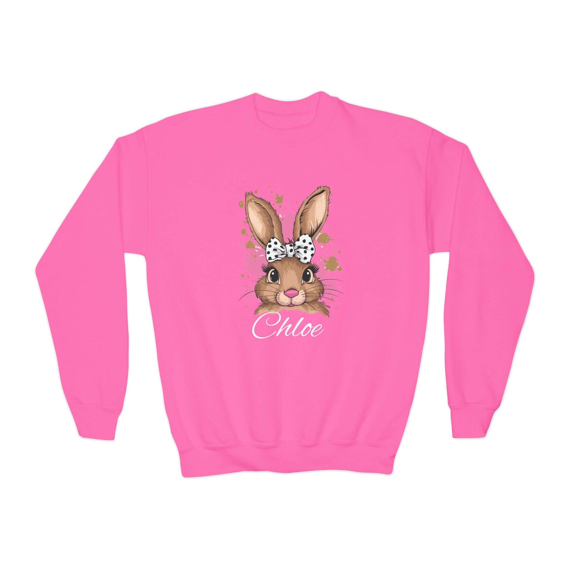 Personalized Easter Bunny Youth Crewneck Sweatshirt, Brand63