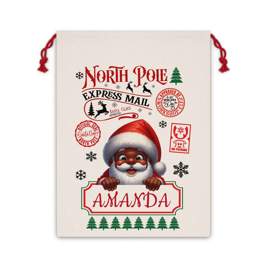 Personalized Jolly Christmas Santa Gift Sac, Brand63