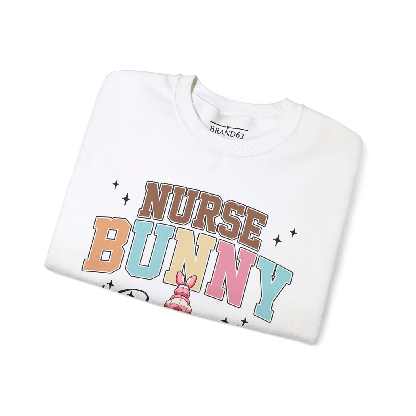 Personalized Nurse Bunny Crewneck Sweatshirt - Cute Egg Arm Design Included, Brand63