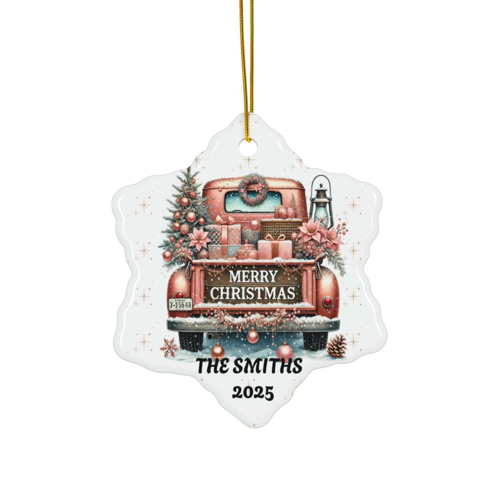 Personalized Old Fashion Christmas Ornament Set (5pcs, 10pcs) -Rose Gold, Brand63