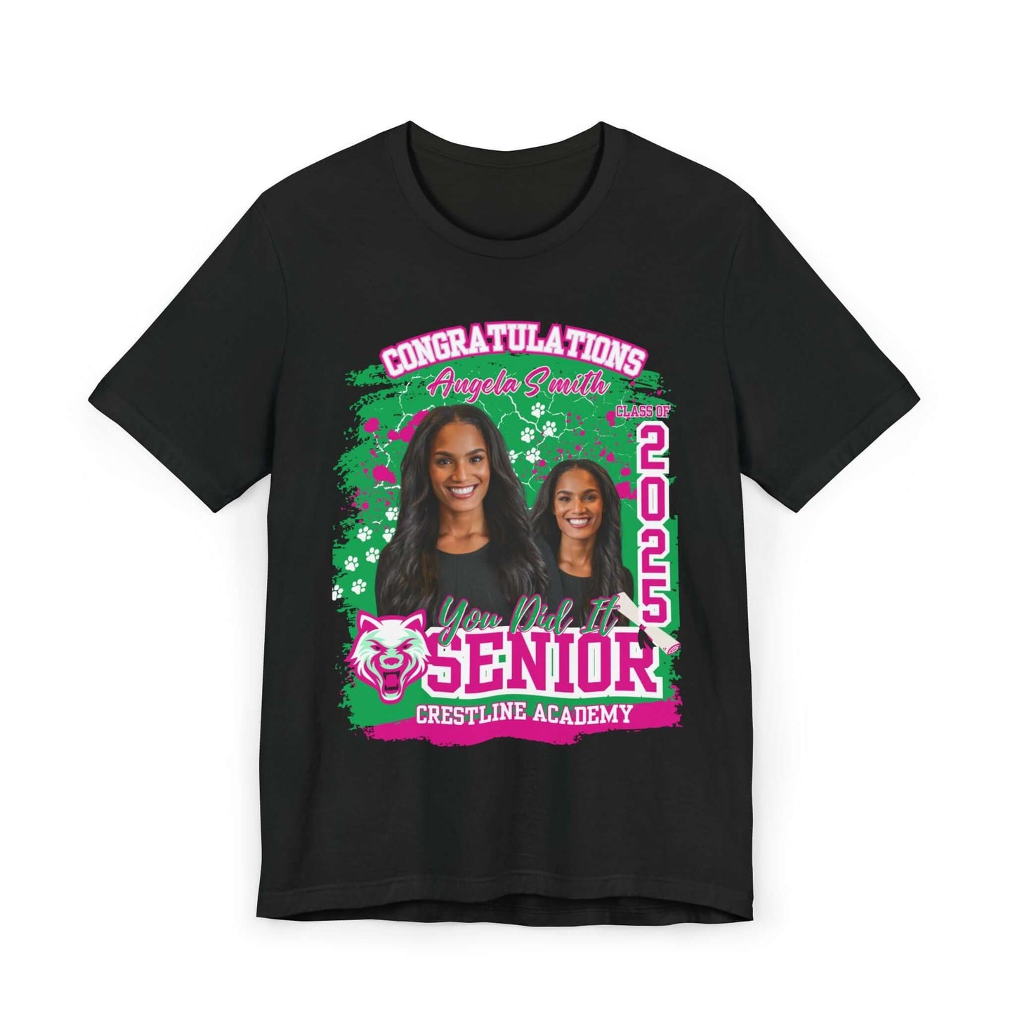 Personalized Senior Celebration Jersey T-Shirt - Customizable for Graduation 2025, Brand63