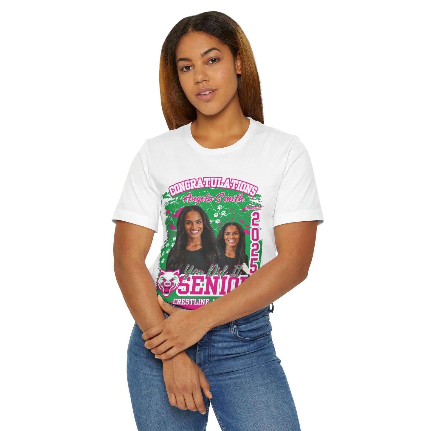 Personalized Senior Celebration Jersey T-Shirt - Customizable for Graduation 2025, Brand63