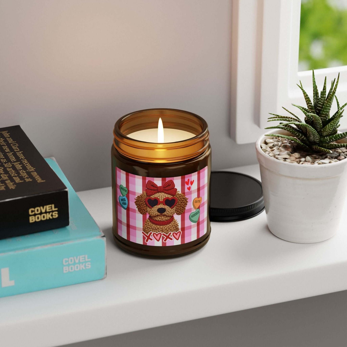 Puppy Love XOXO — Valentine's Day Scented Soy Candle (Amber Jar), Brand63