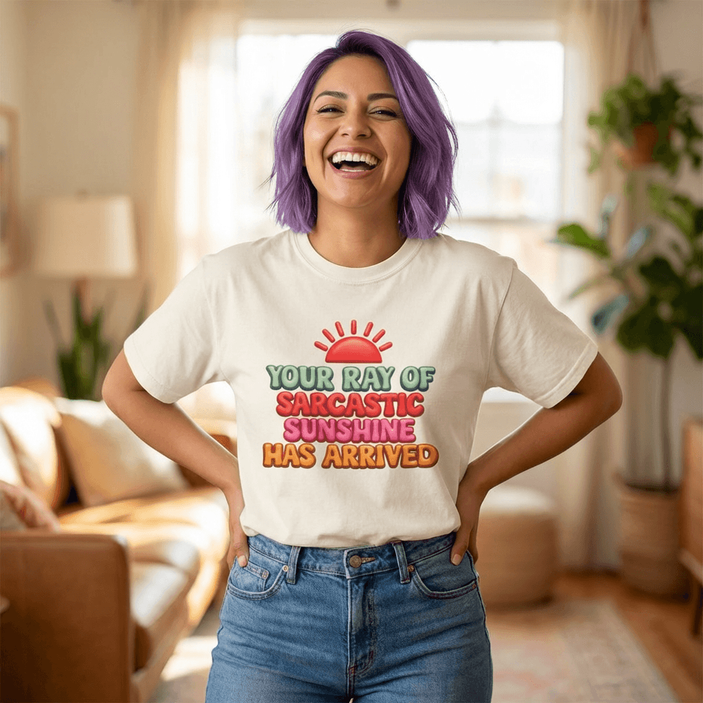 Ray of Sunshine Sarcastic Tee — Faux 3D Graphic T-Shirt