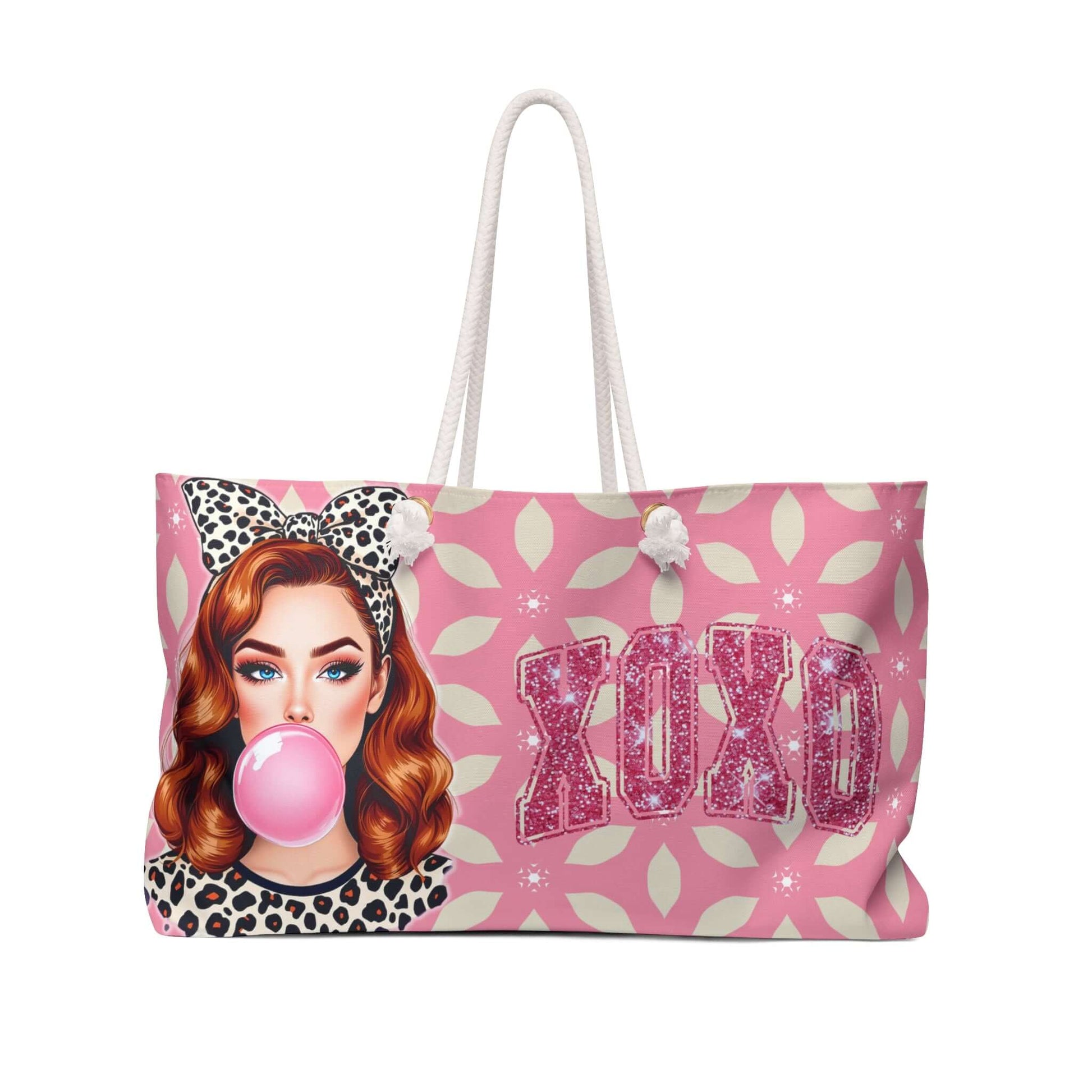 Retro Pin-Up Girl XOXO - Weekender Bag, Leopard Print, Brand63