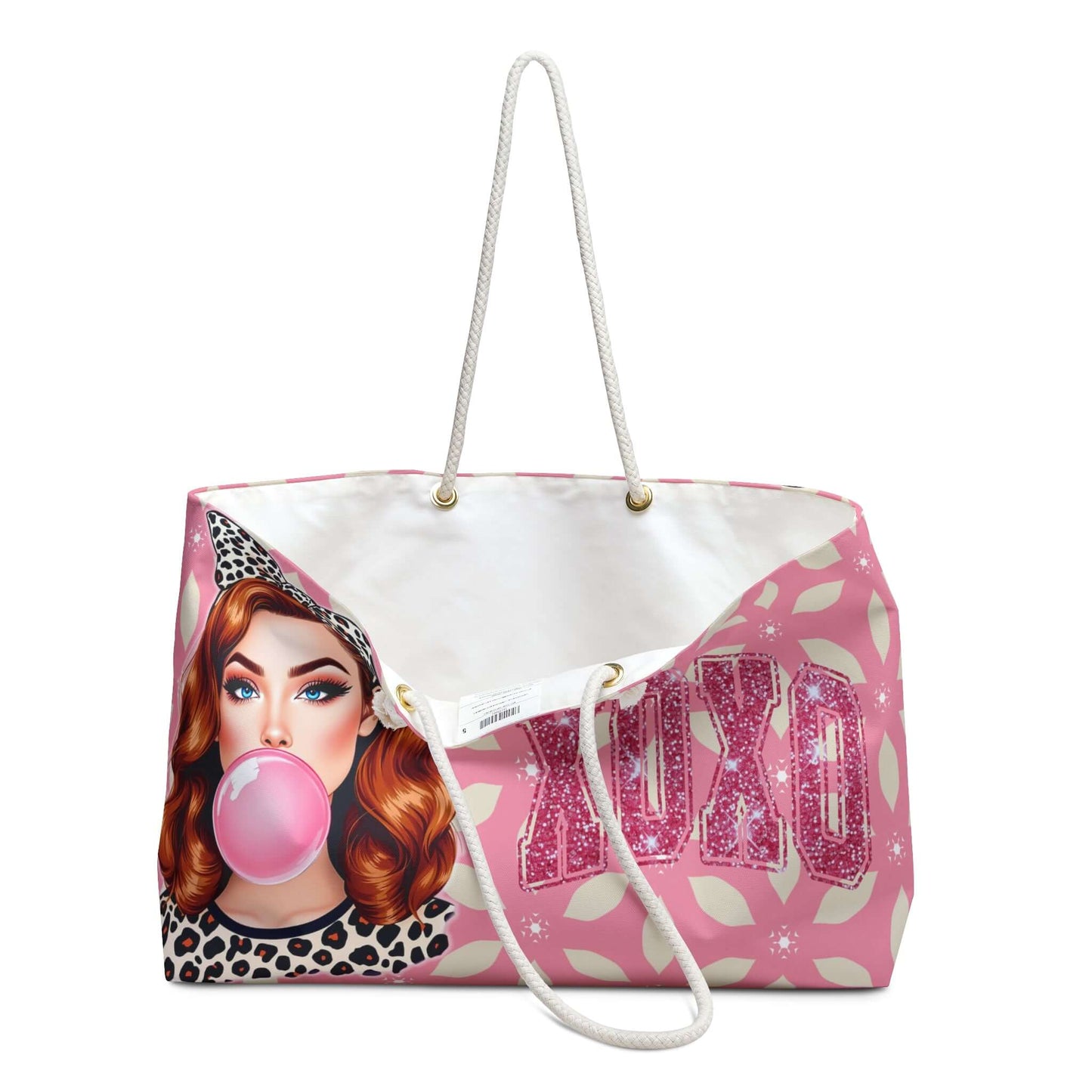 Retro Pin-Up Girl XOXO - Weekender Bag, Leopard Print, Brand63