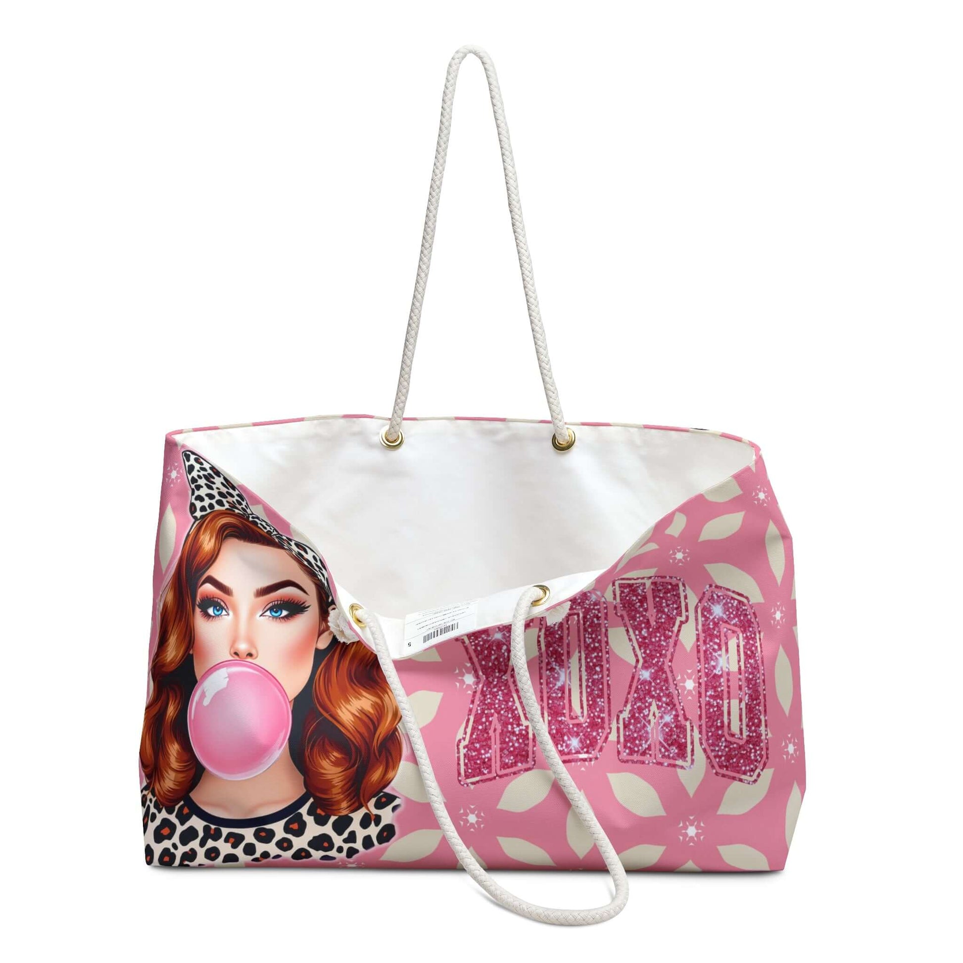 Retro Pin-Up Girl XOXO - Weekender Bag, Leopard Print, Brand63