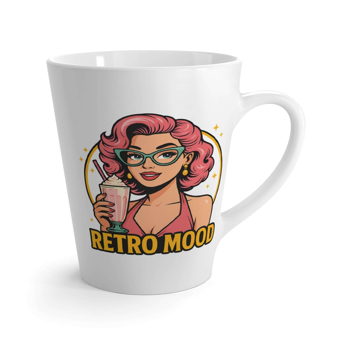 Retro Pinup Girl Latte Mug, Brand63