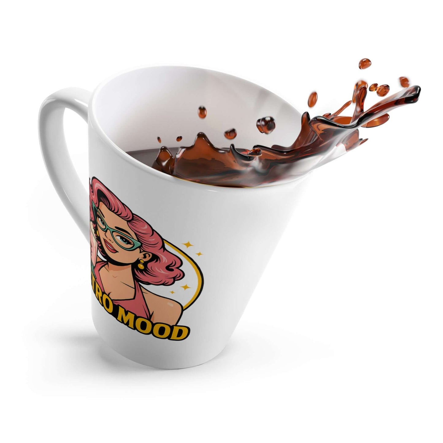 Retro Pinup Girl Latte Mug, Brand63