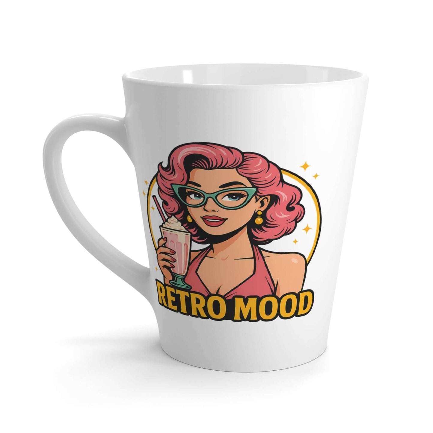 Retro Pinup Girl Latte Mug, Brand63