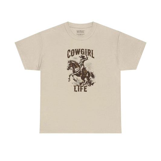 Rustic Western Cowgirl Life Heavy Cotton T-Shirt, Brand63