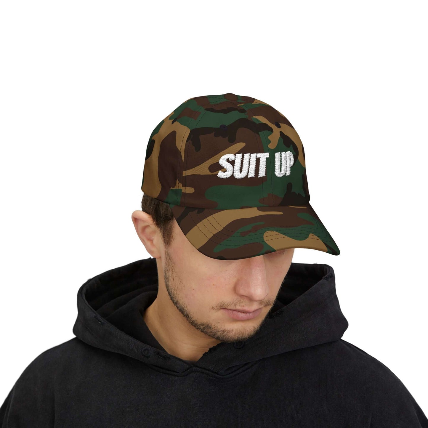 SUIT UP Embroidered Athletic Streetwear Gym Cap, Brand63