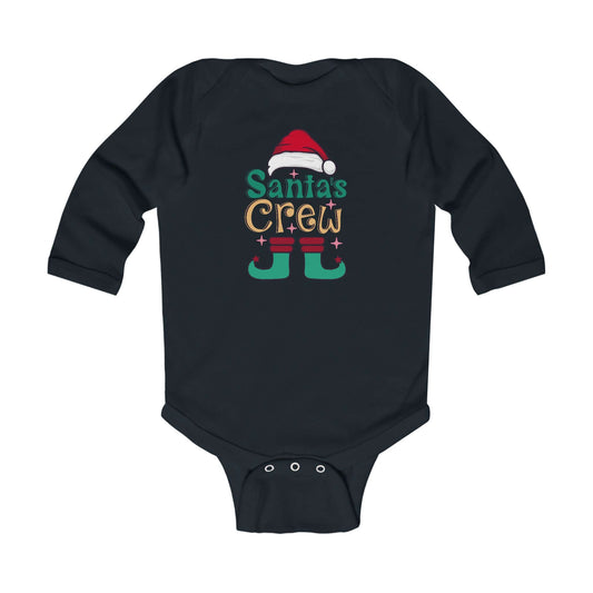Santa's Crew Infant Long Sleeve Onsie – Christmas Cozy Holiday Bodysuit for Babies, Brand63