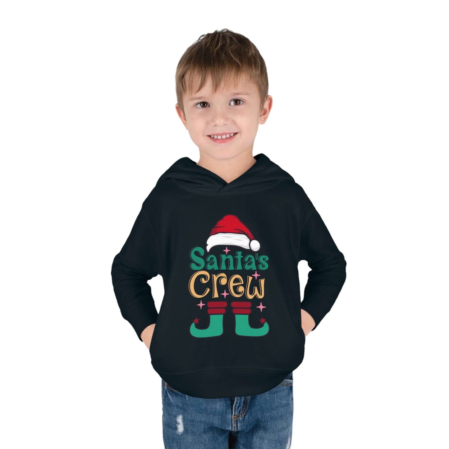 Santa's Crew Toddler Christmas Hoodie – Cozy & Festive Holiday Wear for Kids, Toddler Pullover Fleece Hoodie, Brand63
