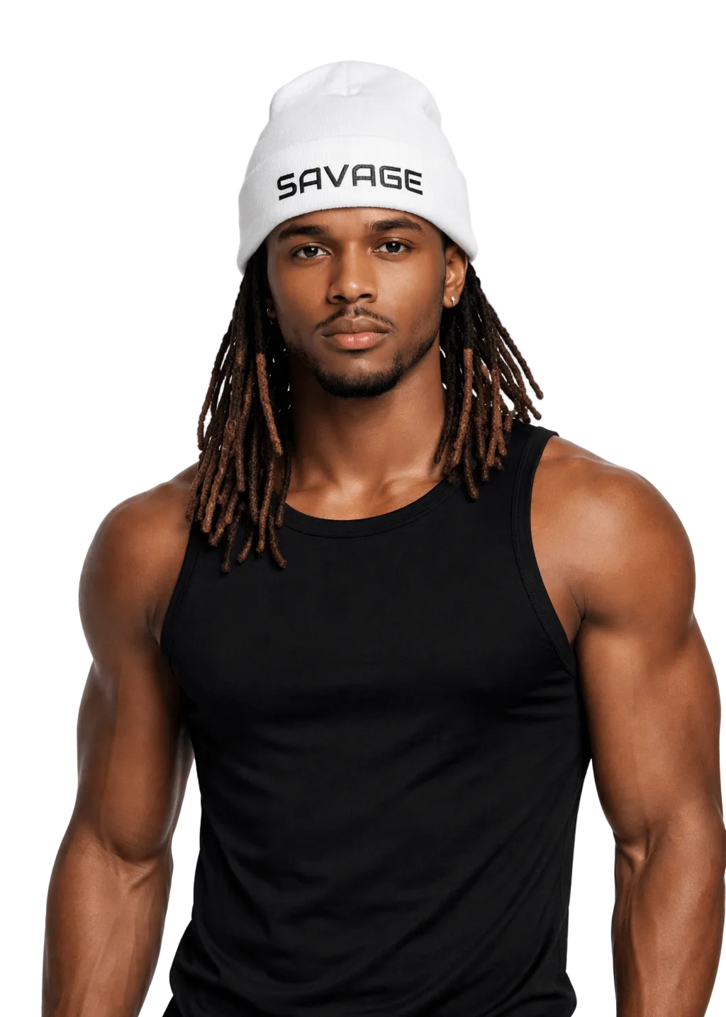 Savage Embroidered Cuffed Beanie, Brand63