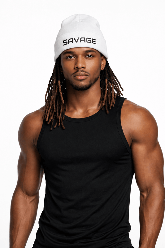 Savage Embroidered Cuffed Beanie, Brand63