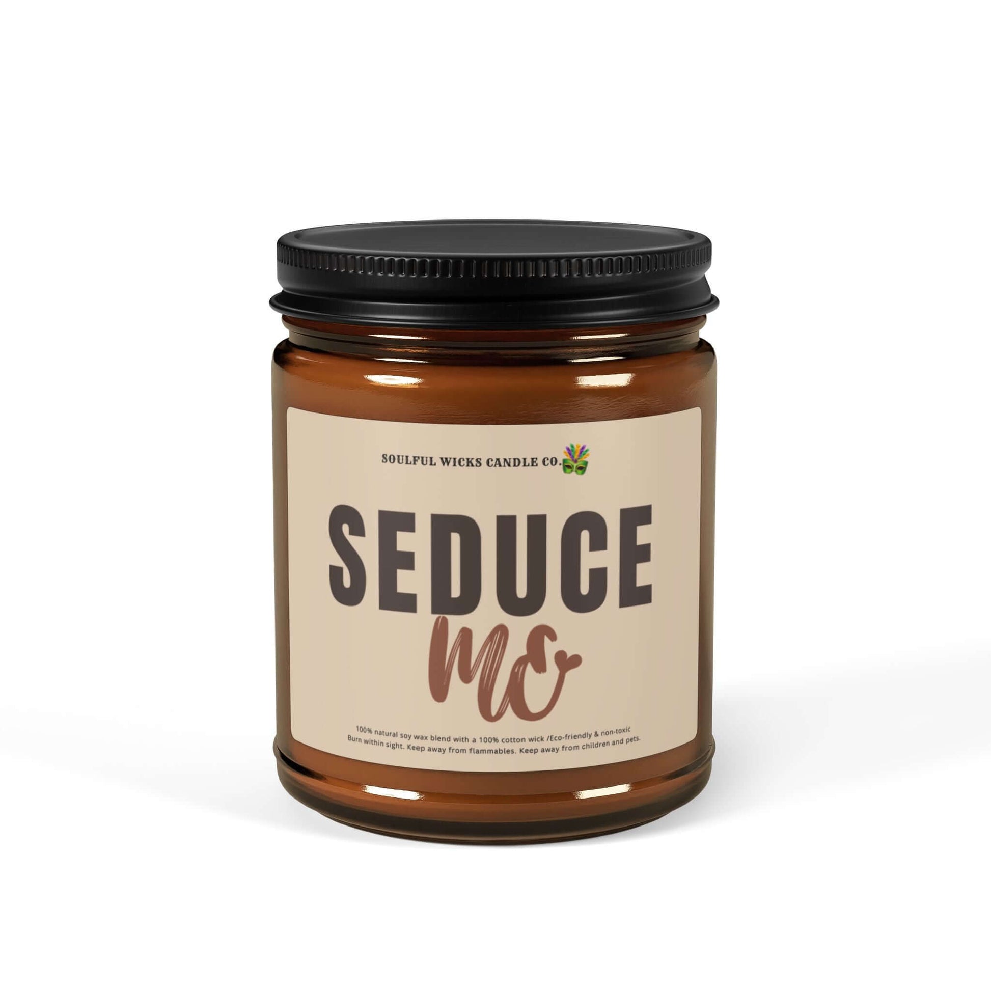 Seduce Me Scented Soy Candle in Amber Jar, Brand63
