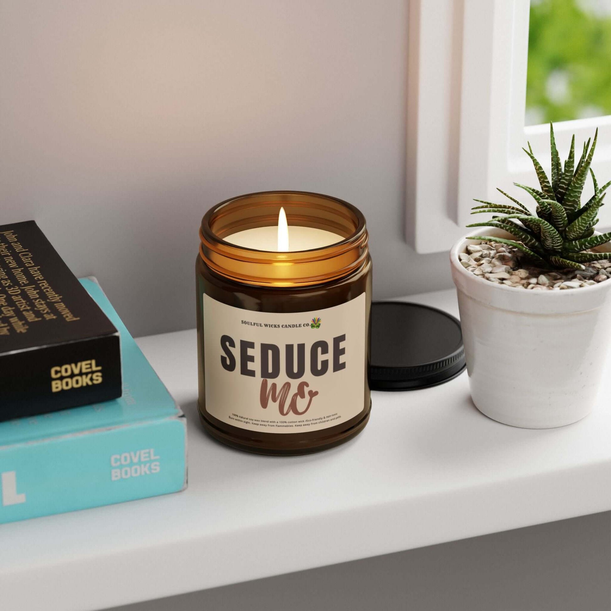 Seduce Me Scented Soy Candle in Amber Jar, Brand63