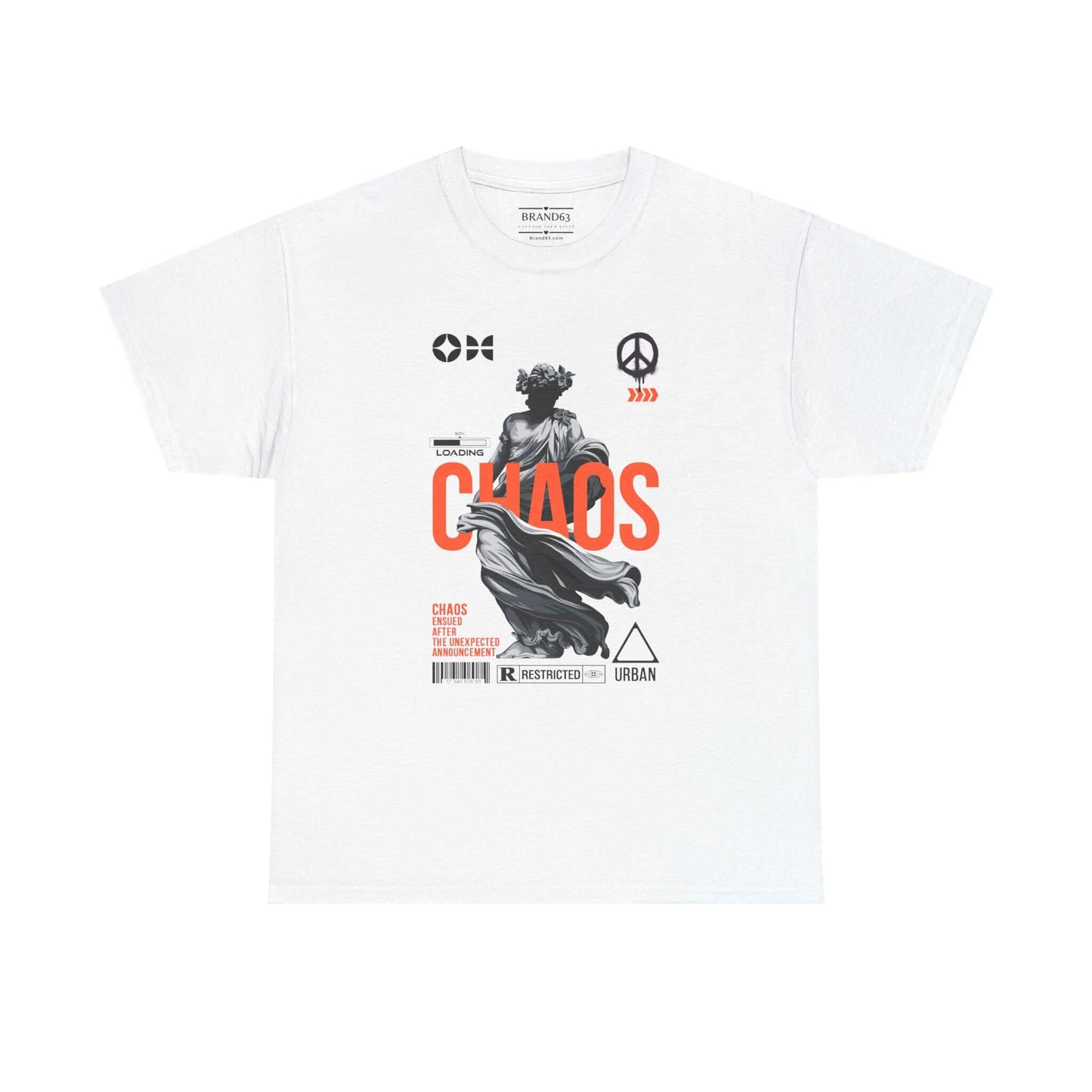 Silent Chaos T-shirt -Extended Sizes, Brand63
