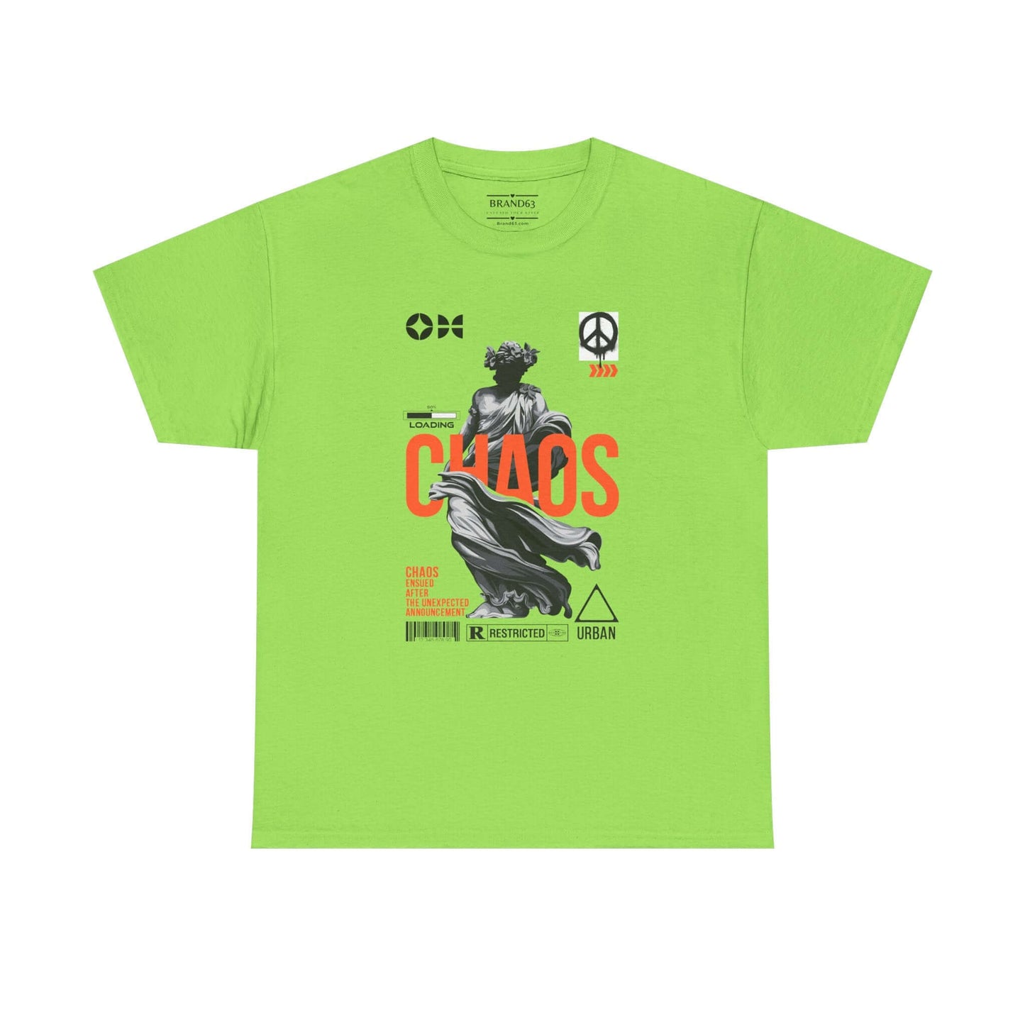 Silent Chaos T-shirt -Extended Sizes, Brand63