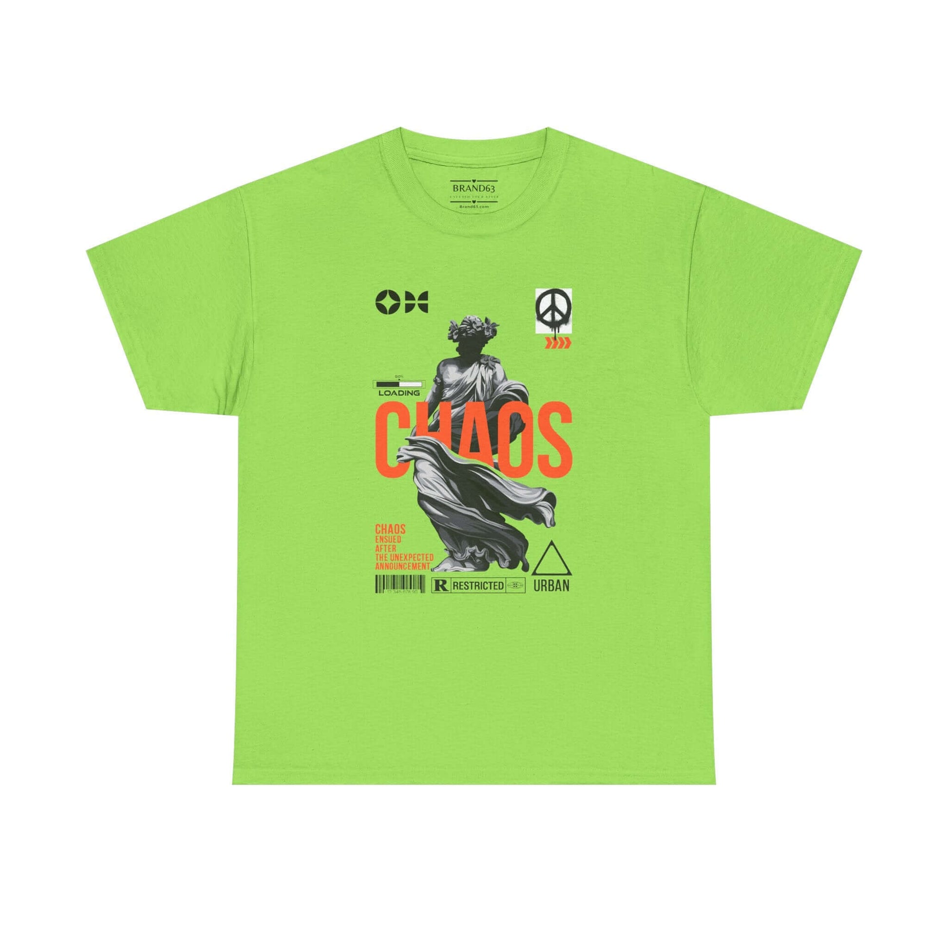 Silent Chaos T-shirt -Extended Sizes, Brand63