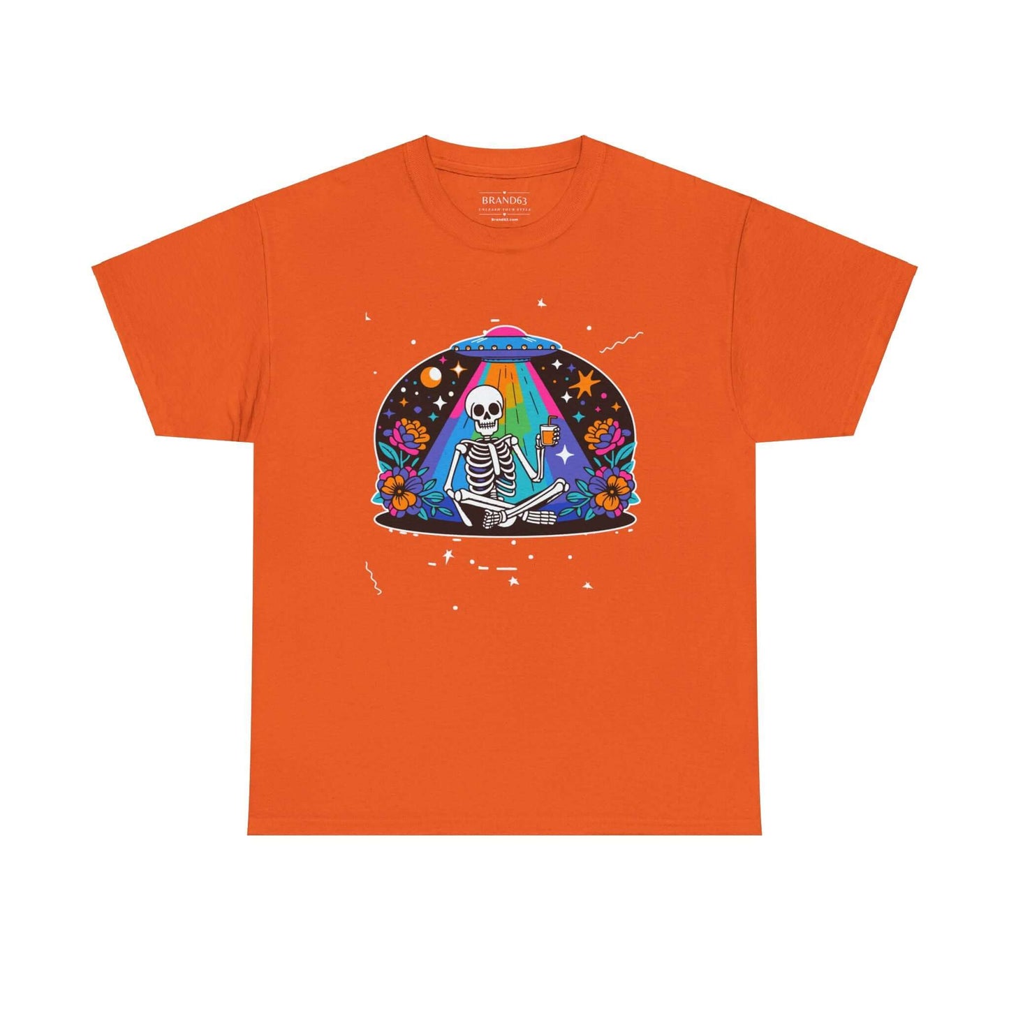 Skeleton UFO Halloween T-Shirt | Plus Size Available, Brand63