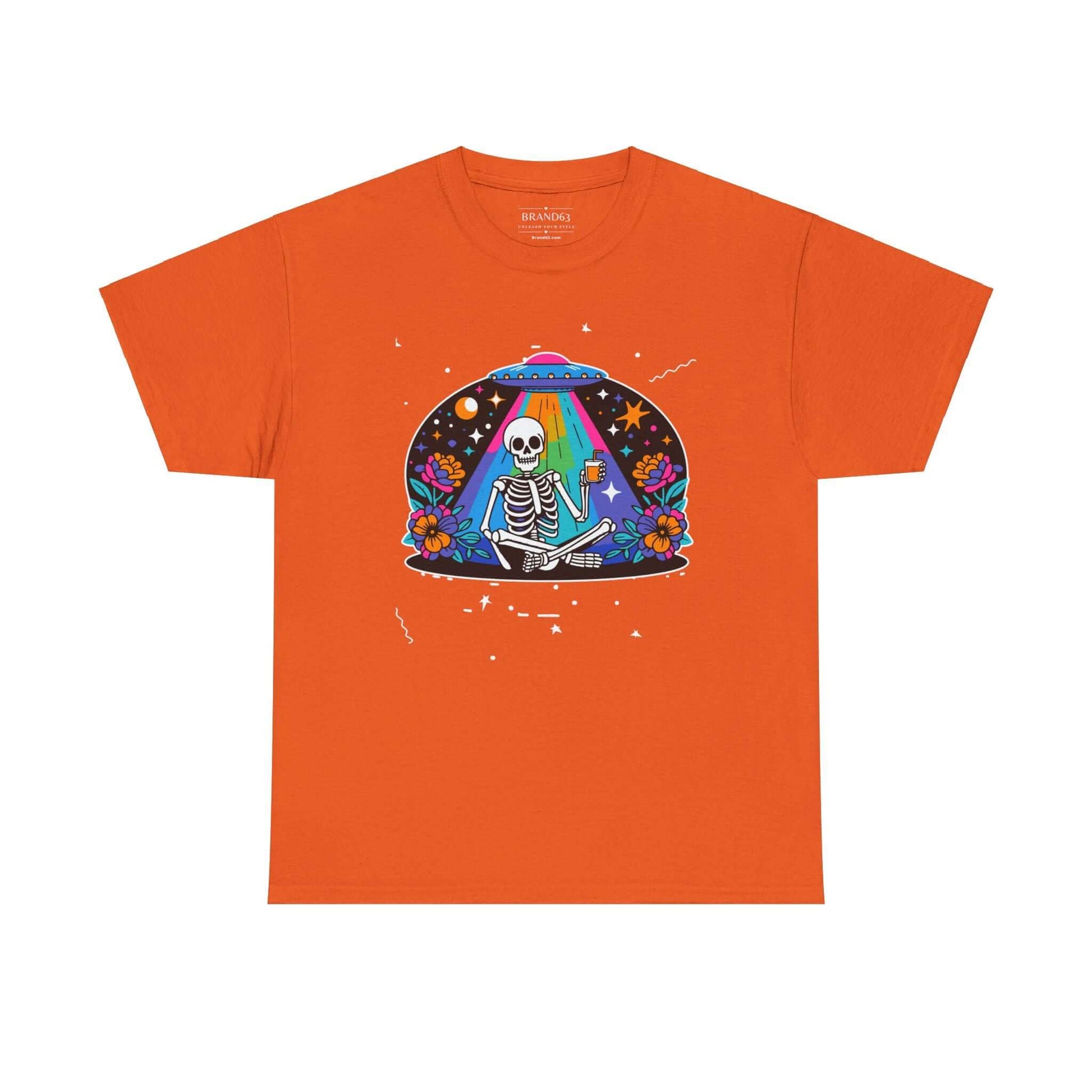 Skeleton UFO Halloween T-Shirt | Plus Size Available, Brand63