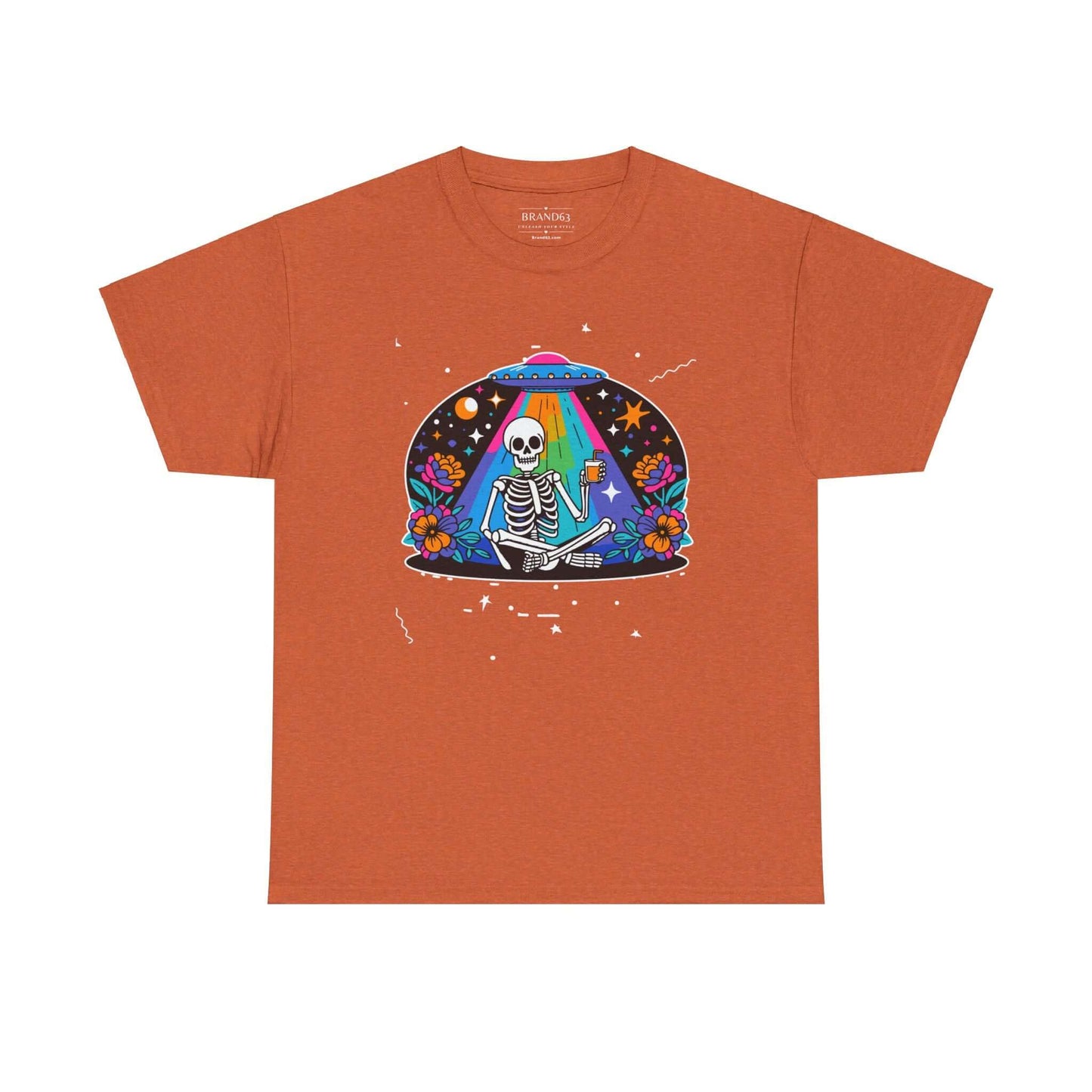 Skeleton UFO Halloween T-Shirt | Plus Size Available, Brand63