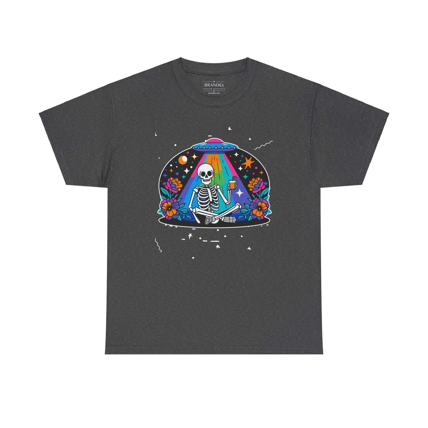 Skeleton UFO Halloween T-Shirt | Plus Size Available, Brand63