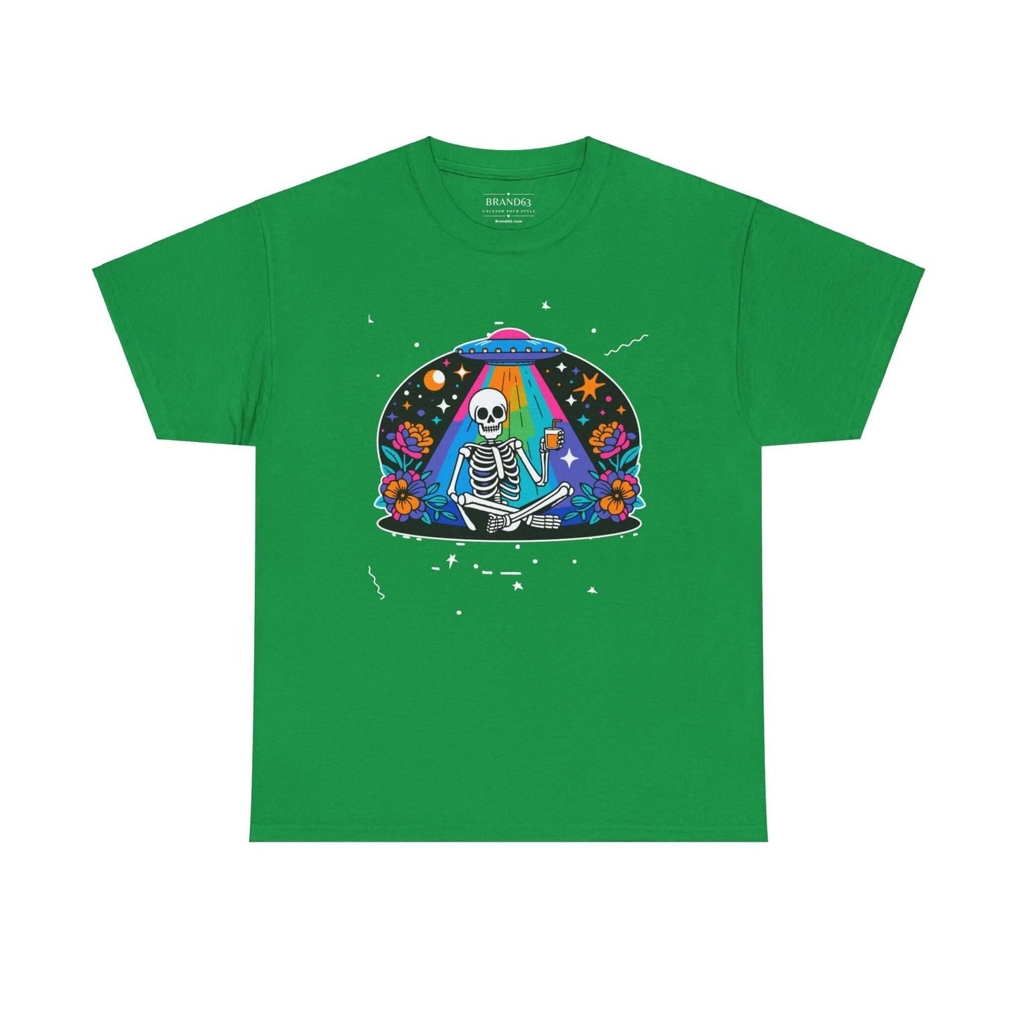 Skeleton UFO Halloween T-Shirt | Plus Size Available, Brand63