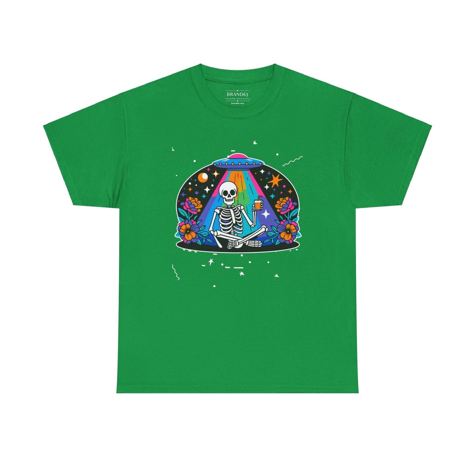 Skeleton UFO Halloween T-Shirt | Plus Size Available, Brand63