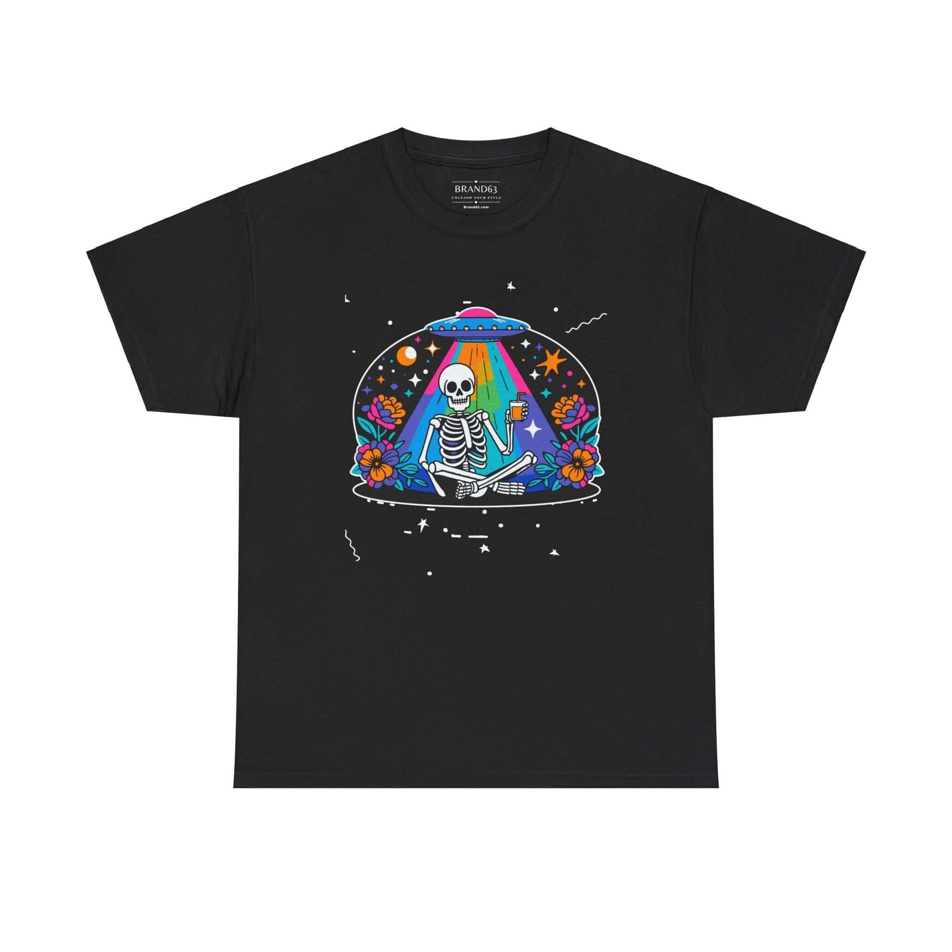 Skeleton UFO Halloween T-Shirt | Plus Size Available, Brand63