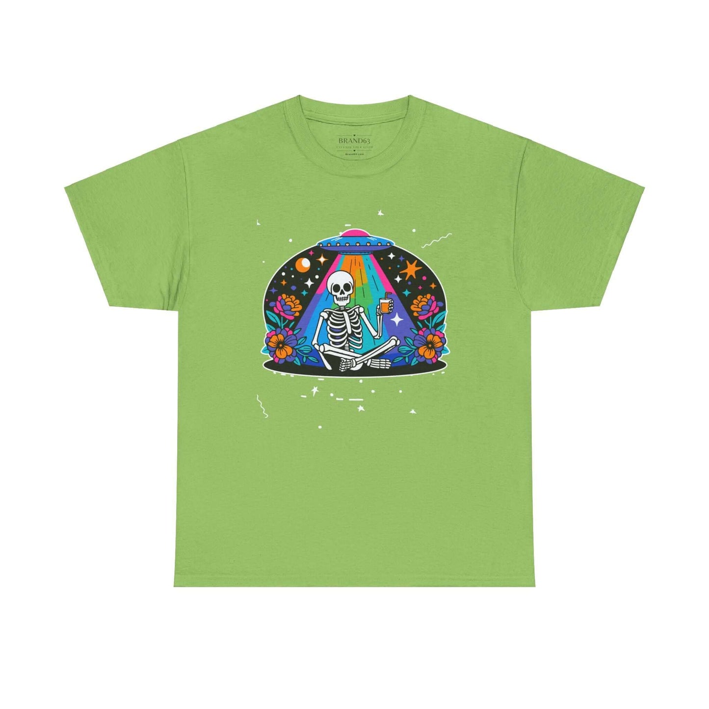 Skeleton UFO Halloween T-Shirt | Plus Size Available, Brand63