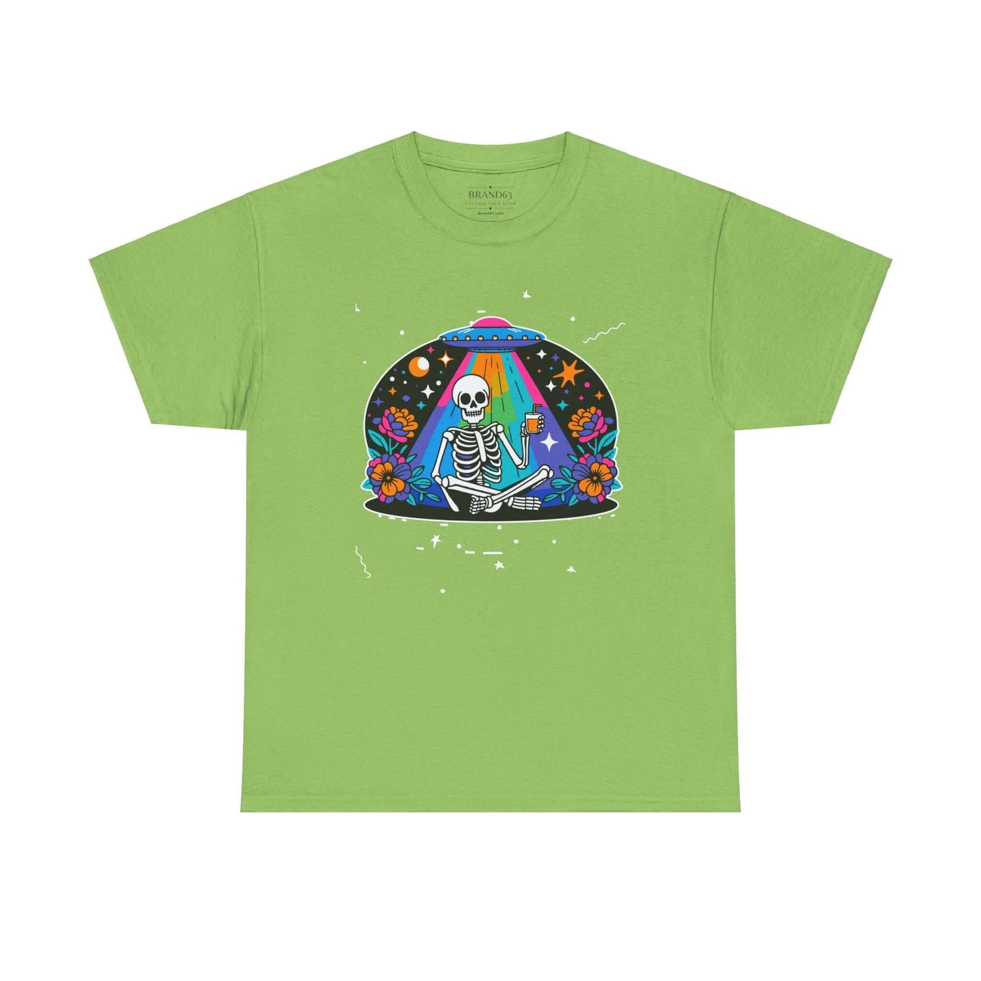 Skeleton UFO Halloween T-Shirt | Plus Size Available, Brand63