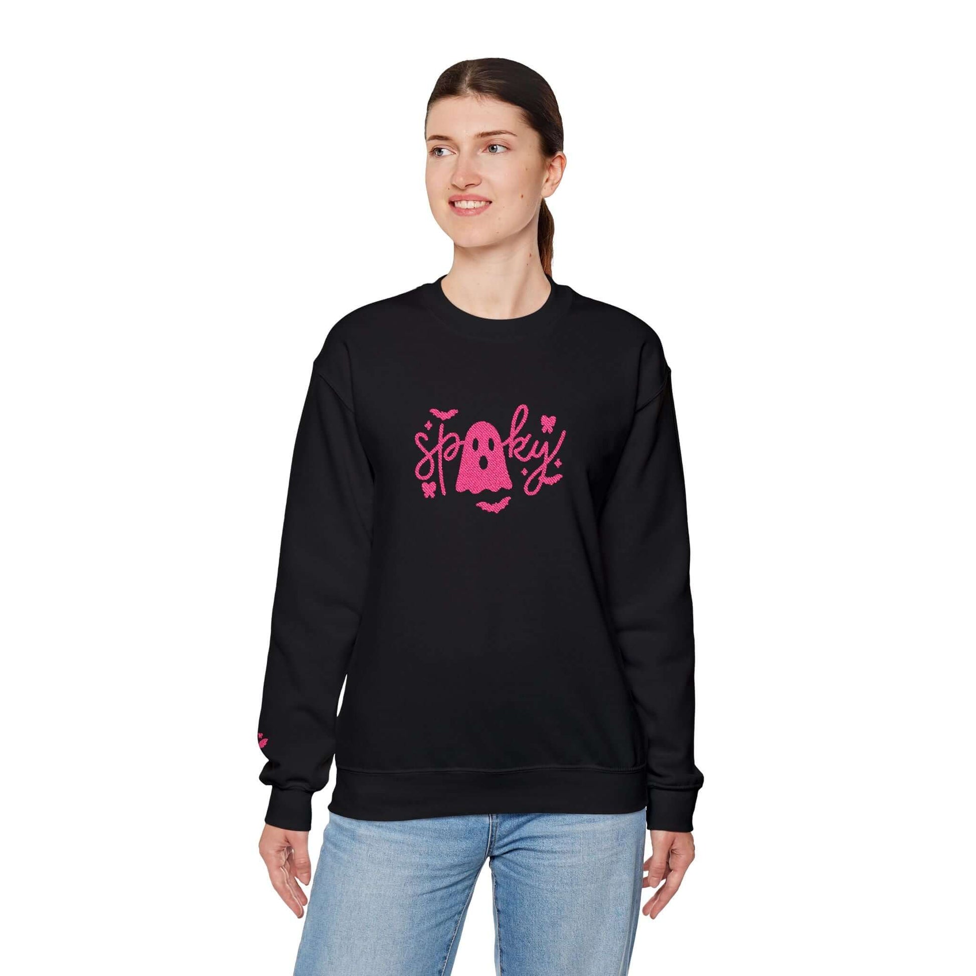 Spooky Ghost Embroidered Sweatshirt, Brand63