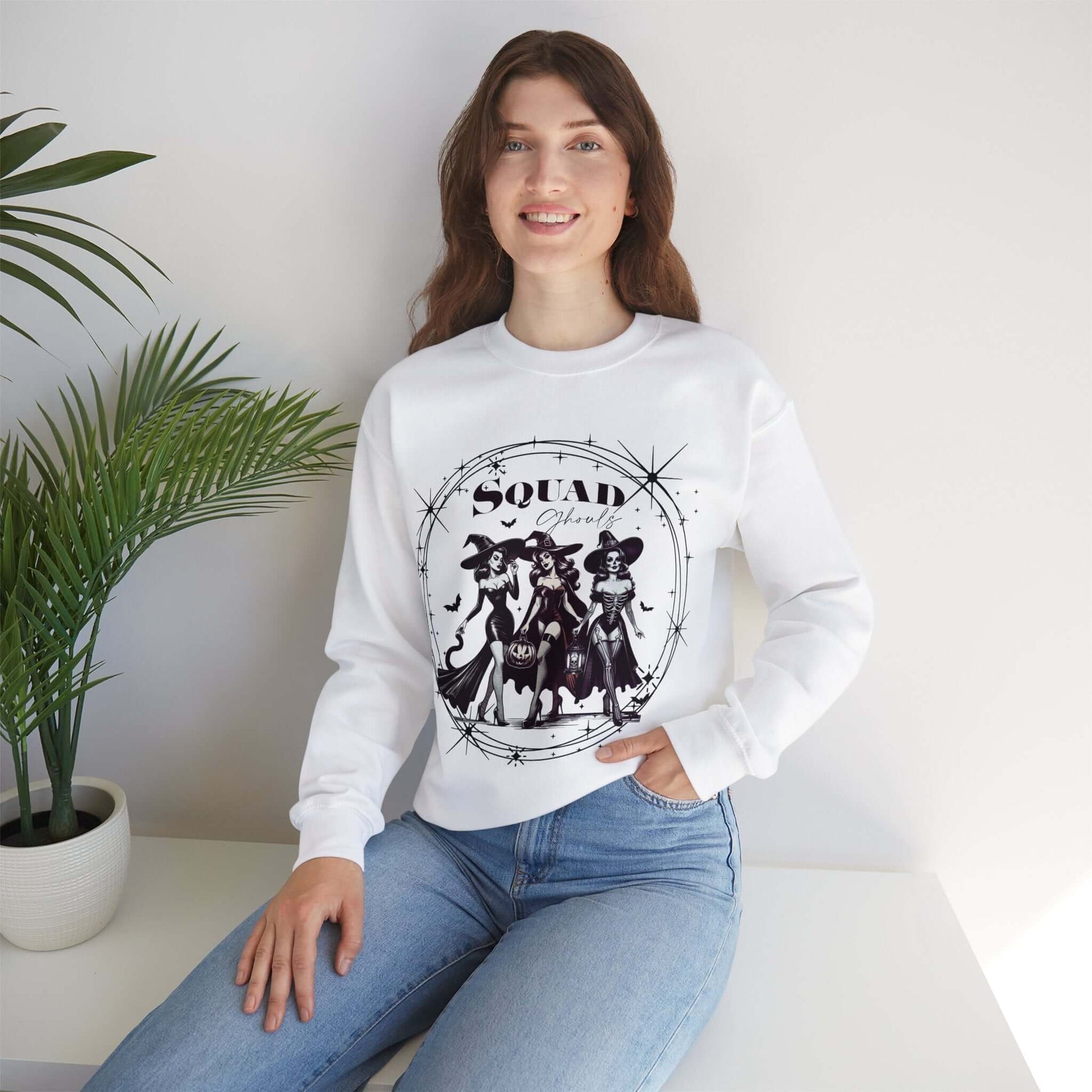 Squad Ghouls Witchy Halloween Sweatshirt, Brand63