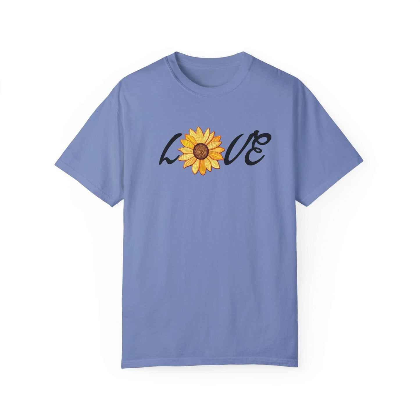 Sunflower T-shirt | Faux Embroidered Sunflower Design | Sunny Blossom Love Tee, Brand63