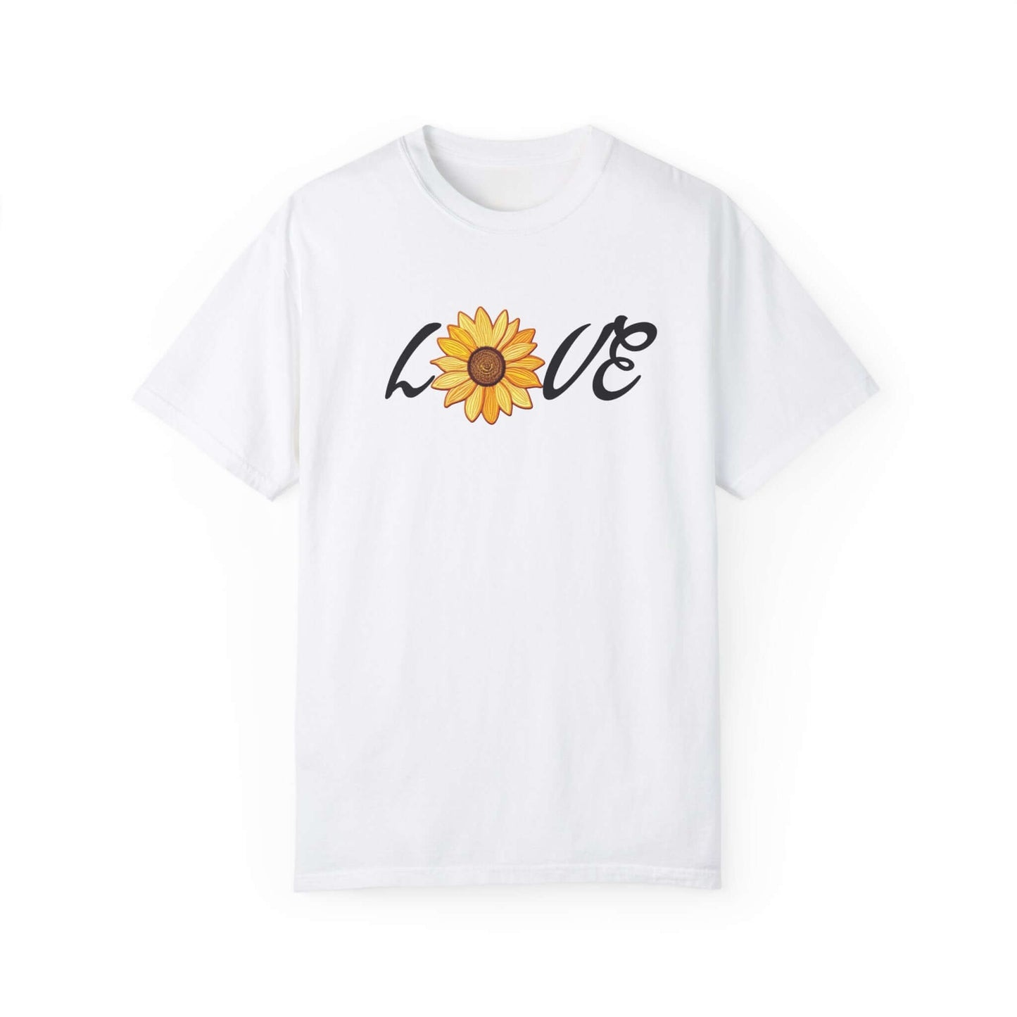 Sunflower T-shirt | Faux Embroidered Sunflower Design | Sunny Blossom Love Tee, Brand63