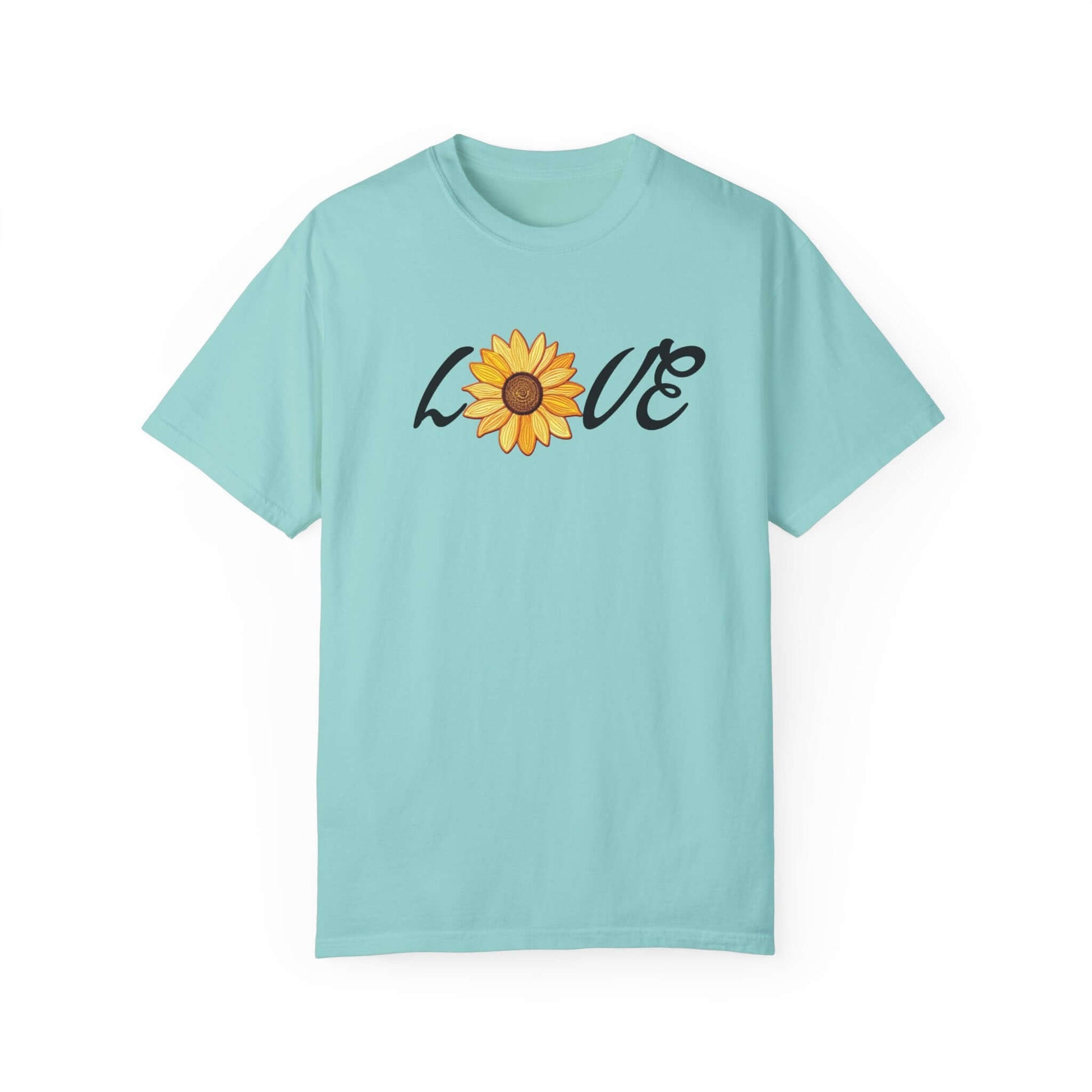 Sunflower T-shirt | Faux Embroidered Sunflower Design | Sunny Blossom Love Tee, Brand63