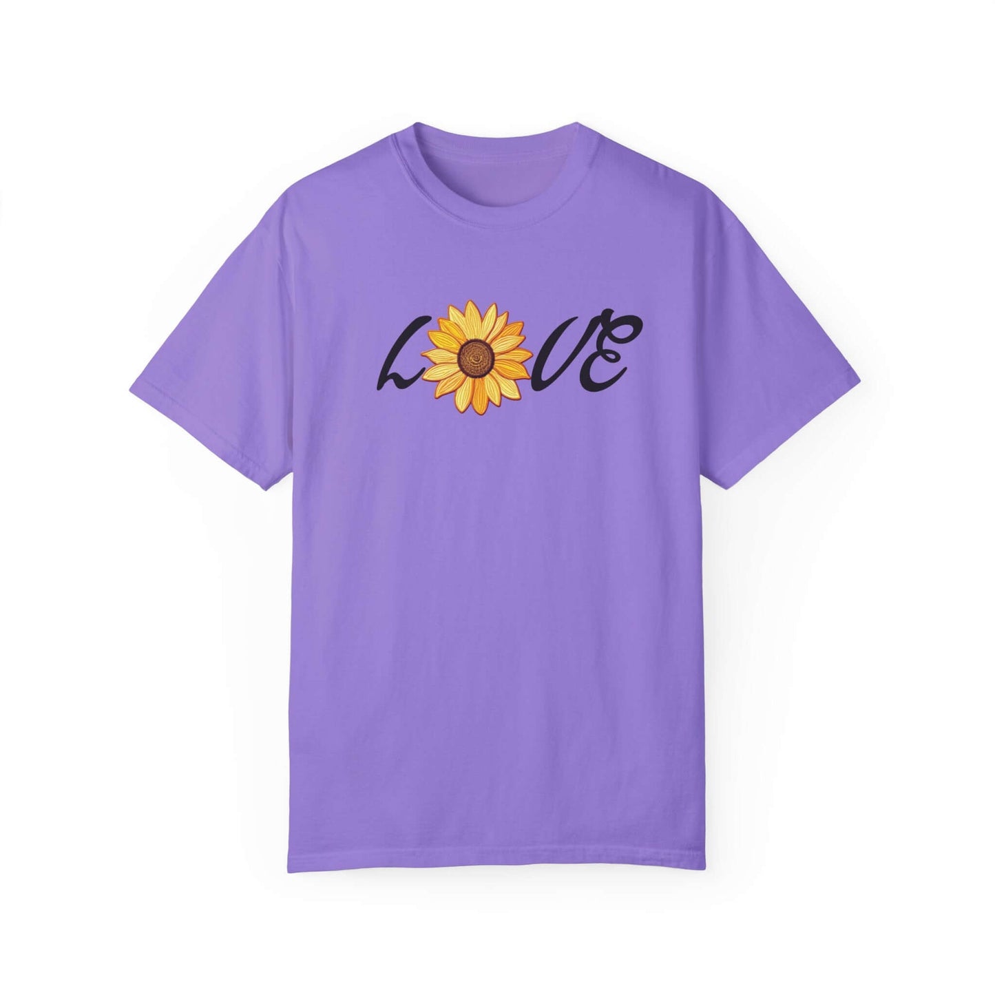 Sunflower T-shirt | Faux Embroidered Sunflower Design | Sunny Blossom Love Tee, Brand63